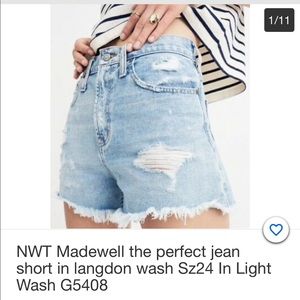 Madewell distressed jean shorts